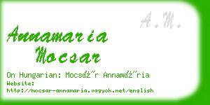 annamaria mocsar business card